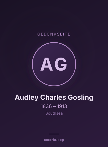 Gedenkportrait von Audley Charles Gosling