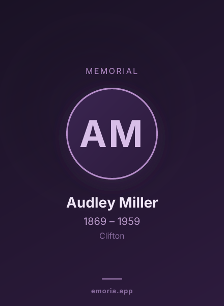 Memorial portrait of Audley Miller