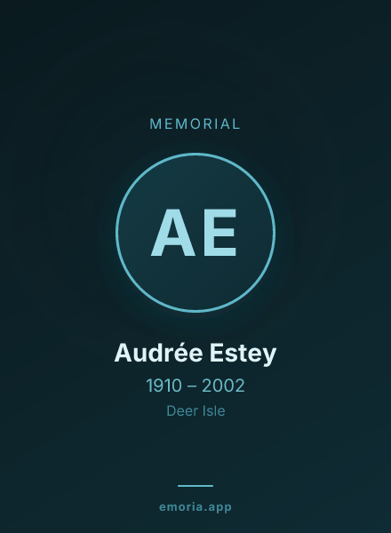 Memorial portrait of Audrée Estey