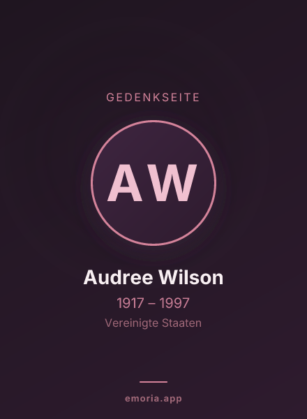 Gedenkportrait von Audree Wilson