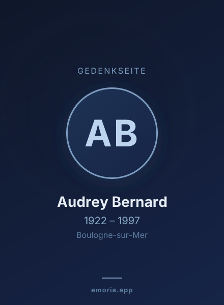 Gedenkportrait von Audrey Bernard