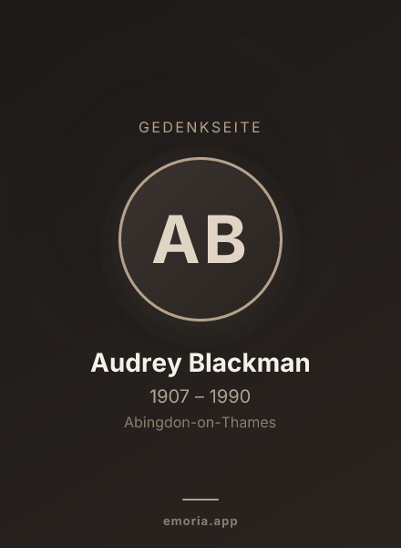 Gedenkportrait von Audrey Blackman