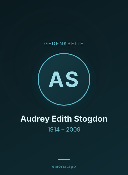 Gedenkportrait von Audrey Edith Stogdon