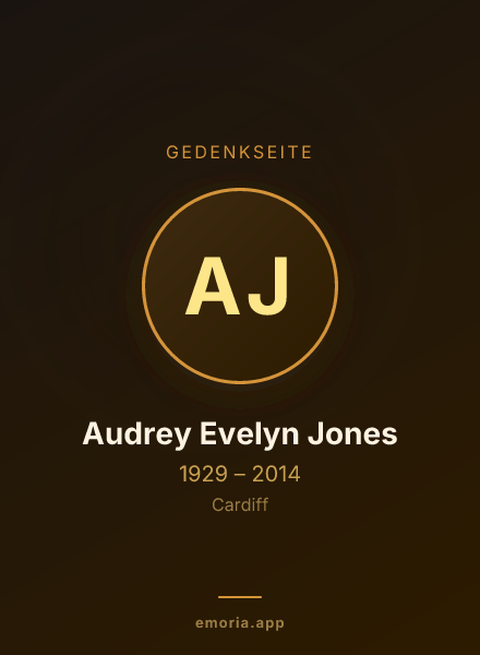 Gedenkportrait von Audrey Evelyn Jones