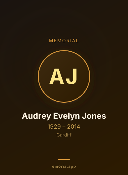 Memorial portrait of Audrey Evelyn Jones