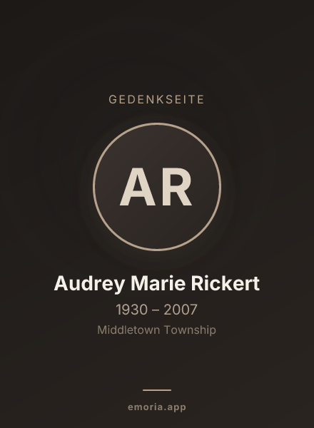Gedenkportrait von Audrey Marie Rickert