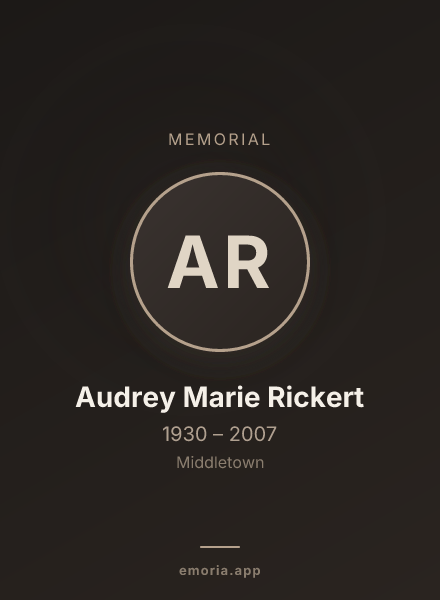 Memorial portrait of Audrey Marie Rickert