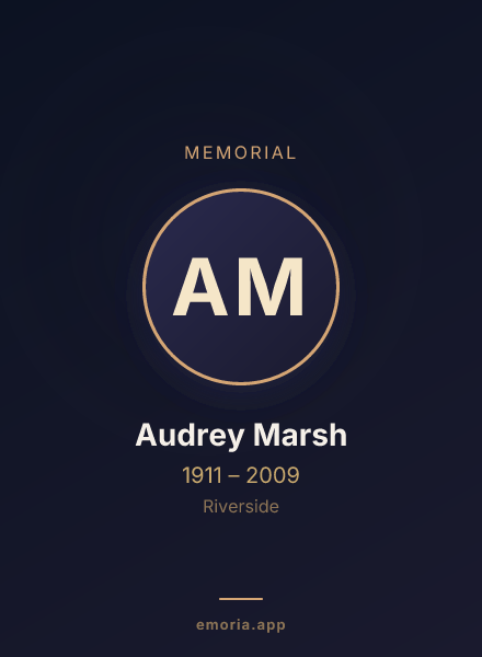 Memorial portrait of Audrey Marsh
