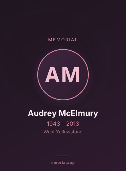 Memorial portrait of Audrey McElmury