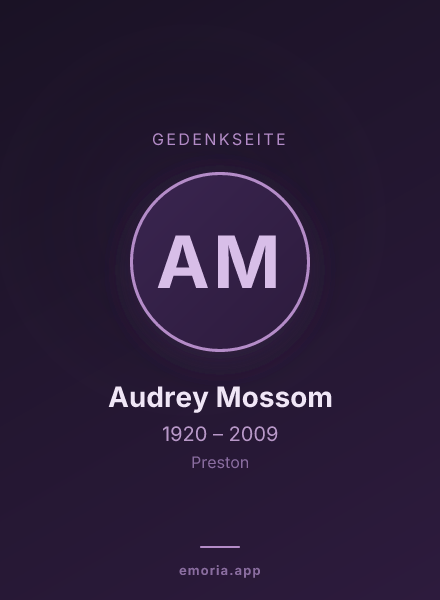 Gedenkportrait von Audrey Mossom