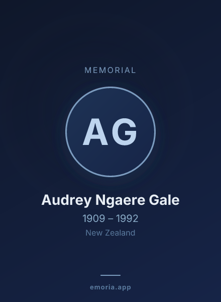 Memorial portrait of Audrey Ngaere Gale