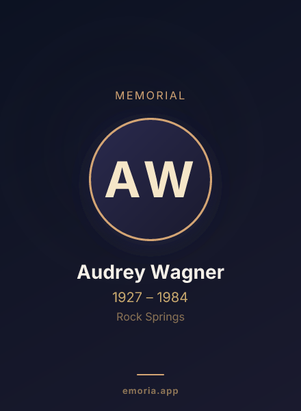 Memorial portrait of Audrey Wagner