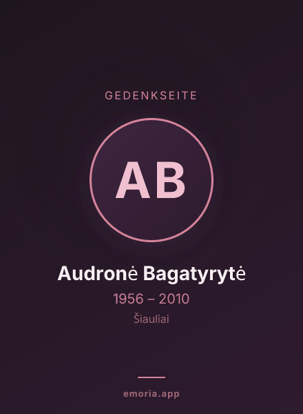 Gedenkportrait von Audronė Bagatyrytė