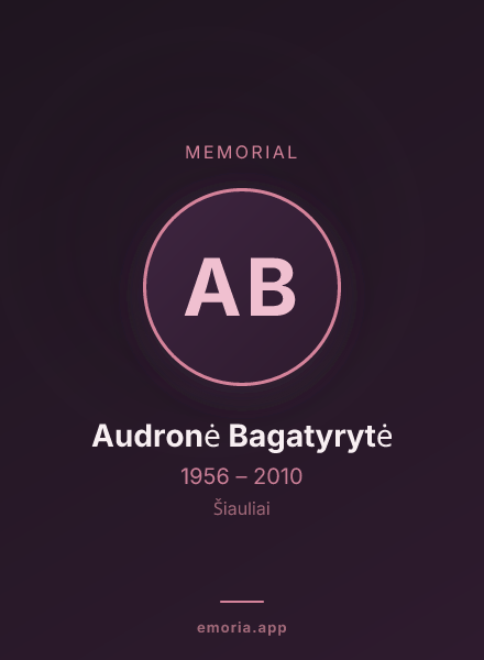 Memorial portrait of Audronė Bagatyrytė