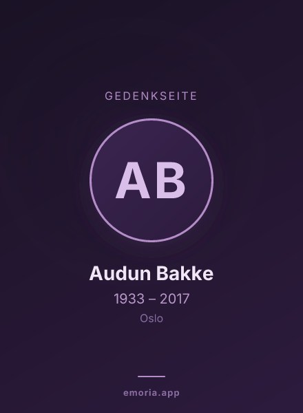 Gedenkportrait von Audun Bakke