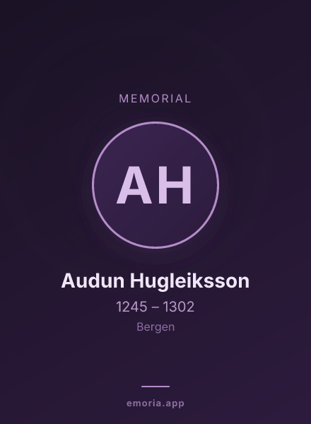 Memorial portrait of Audun Hugleiksson