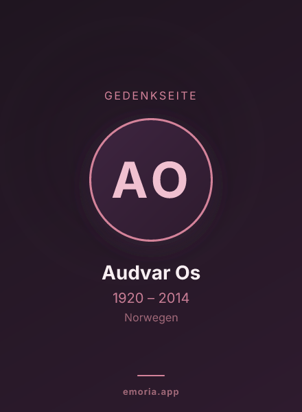 Gedenkportrait von Audvar Os