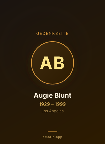 Gedenkportrait von Augie Blunt