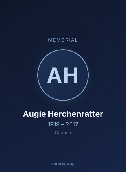Memorial portrait of Augie Herchenratter