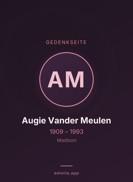Gedenkportrait von Augie Vander Meulen