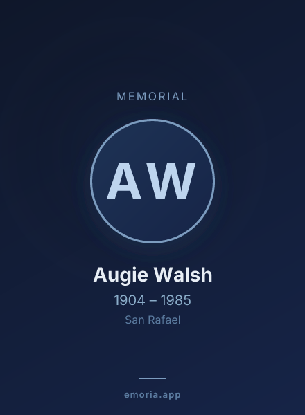 Memorial portrait of Augie Walsh