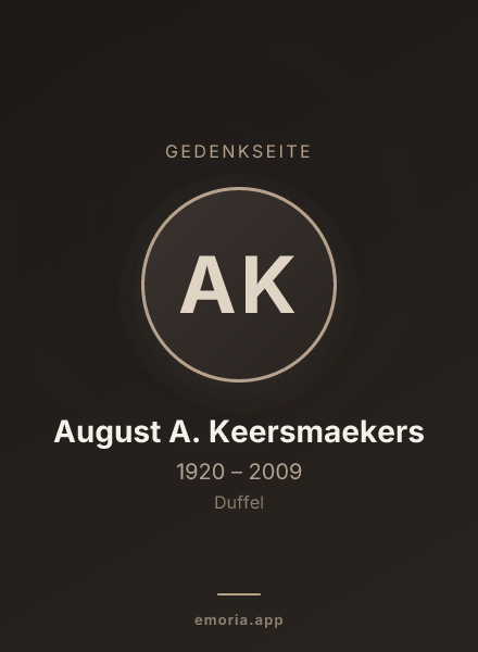 Gedenkportrait von August A. Keersmaekers