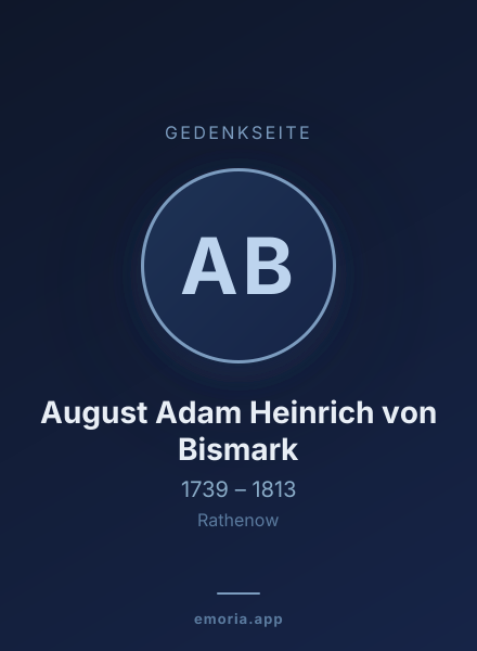 Gedenkportrait von August Adam Heinrich von Bismark
