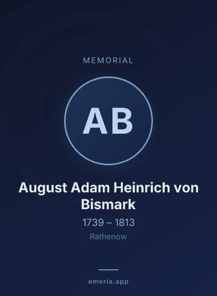 Memorial portrait of August Adam Heinrich von Bismark