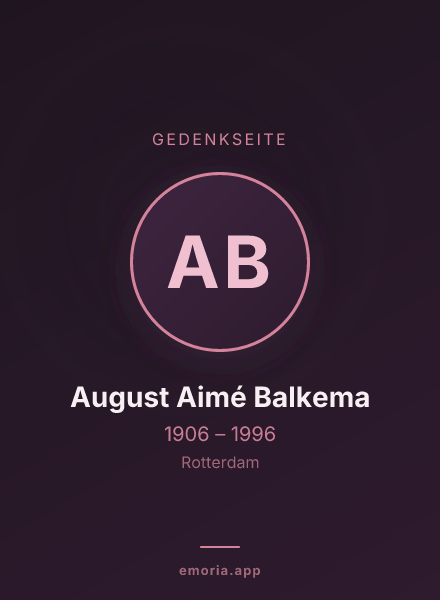 Gedenkportrait von August Aimé Balkema