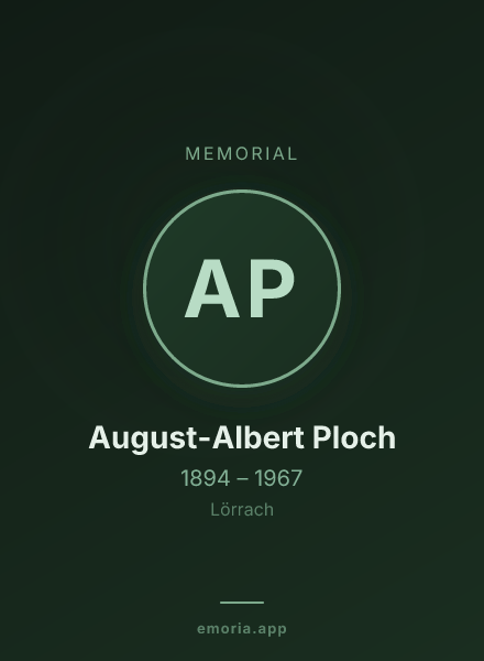 Memorial portrait of August-Albert Ploch