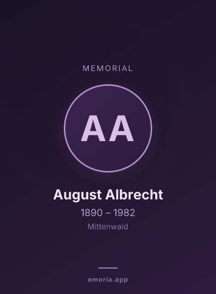 Memorial portrait of August Albrecht