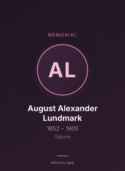 Memorial portrait of August Alexander Lundmark