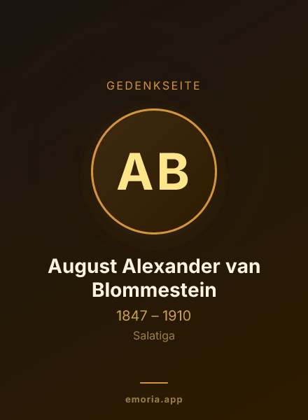 Gedenkportrait von August Alexander van Blommestein
