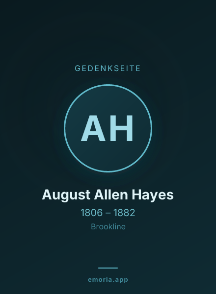 Gedenkportrait von August Allen Hayes