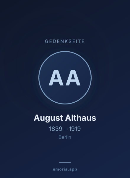 Gedenkportrait von August Althaus