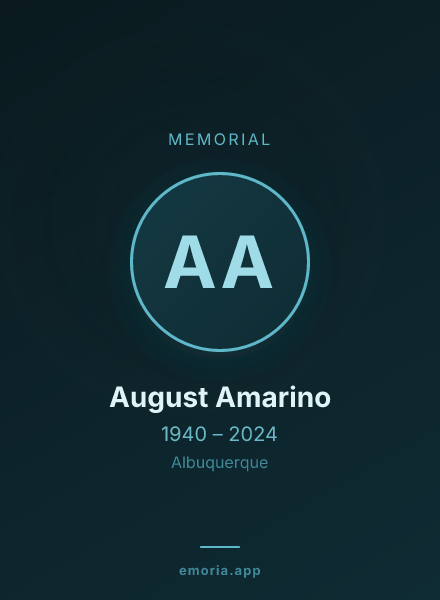 Memorial portrait of August Amarino