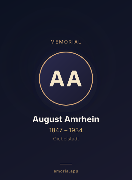 Memorial portrait of August Amrhein