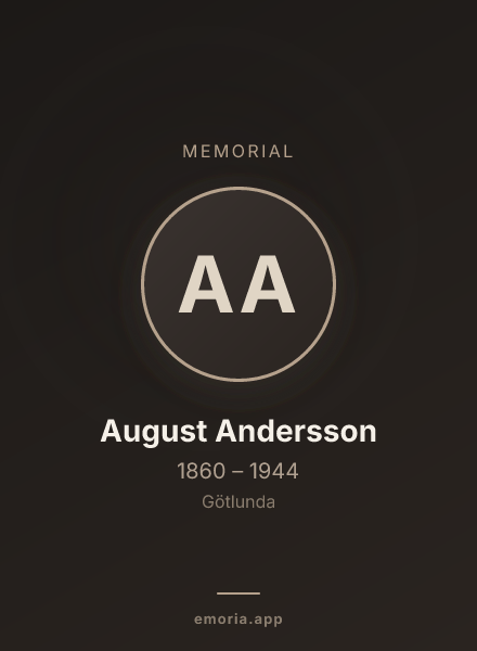Memorial portrait of August Andersson