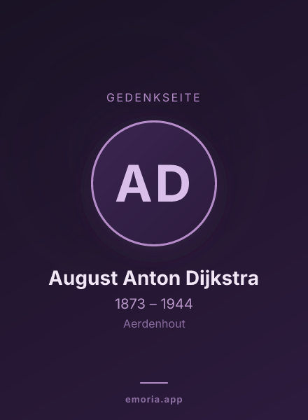 Gedenkportrait von August Anton Dijkstra
