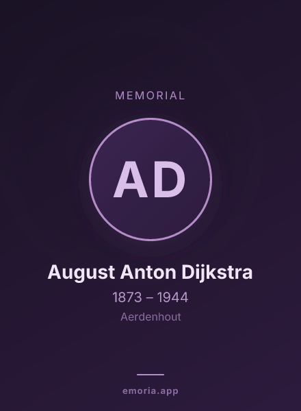 Memorial portrait of August Anton Dijkstra