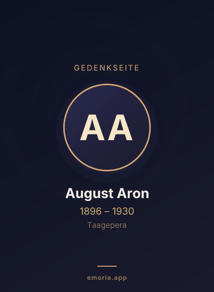 Gedenkportrait von August Aron