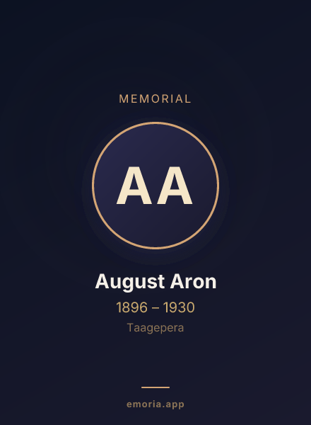 Memorial portrait of August Aron