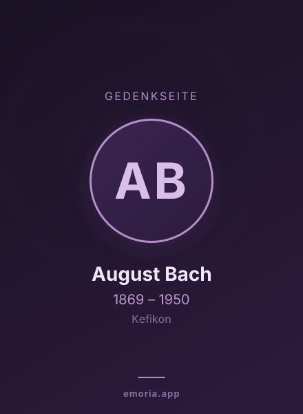 Gedenkportrait von August Bach