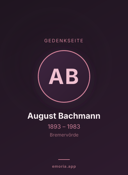 Gedenkportrait von August Bachmann