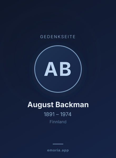 Gedenkportrait von August Backman