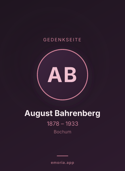 Gedenkportrait von August Bahrenberg