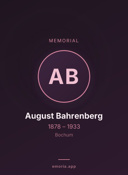 Memorial portrait of August Bahrenberg