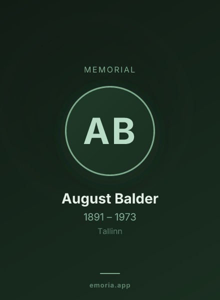 Memorial portrait of August Balder