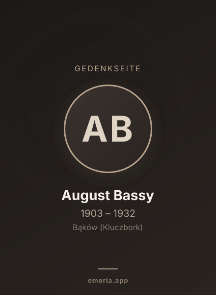 Gedenkportrait von August Bassy