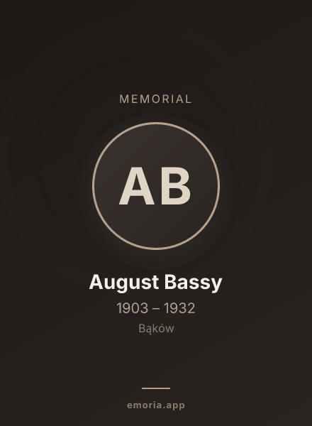 Memorial portrait of August Bassy